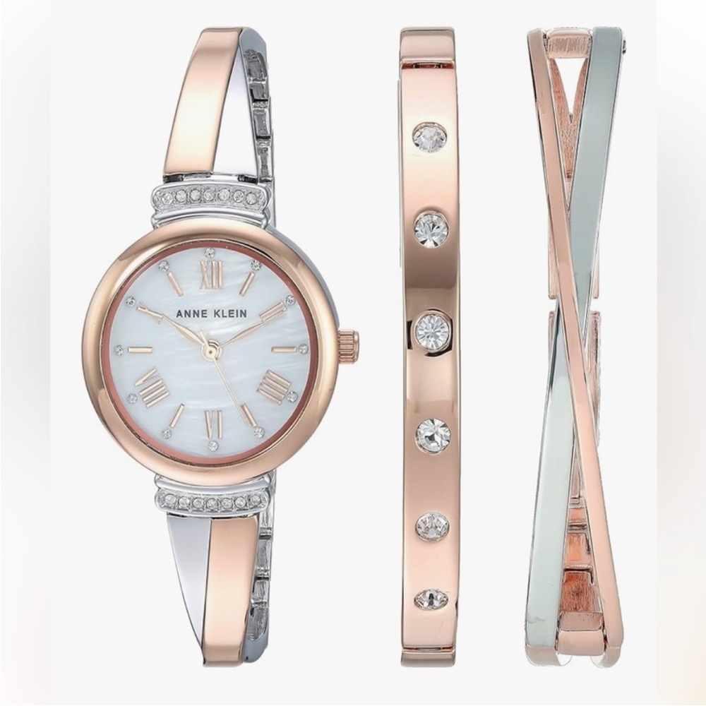 Anne Klein Two-Tone Women's Watch and Bracelet Set